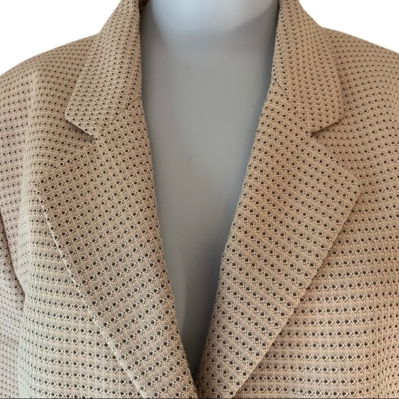New ZANELLA Amanda Cotton Blend Woven Tan Blazer Made in Italy Career Tailored - Picture 3 of 16